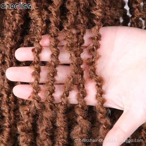 22''10 Wholesale Strands Goddess Crochet Braiding Curly Natural Faux Locs Crochet Braids Afro Synthetic Hair Extension